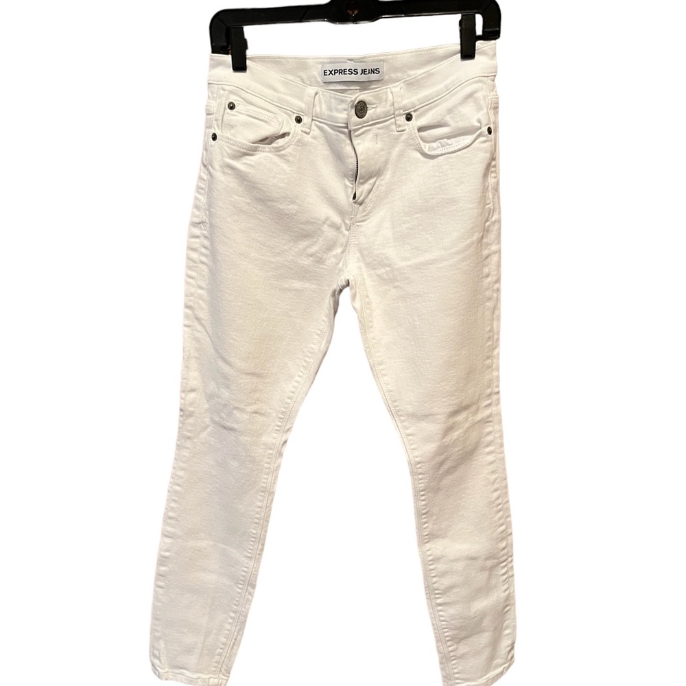 White Denim Express Skinny Jeans Size 8s